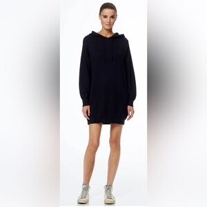 360 Cashmere Oversized Sweater Dress Hoodie, Cotton Cashmere Blend Navy, medium